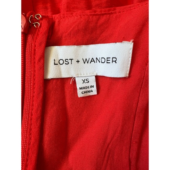 LOST + WANDER Size XS Hidden Oasis Hammered Satin Minidress In Red Sleeveless - Picture 6 of 8
